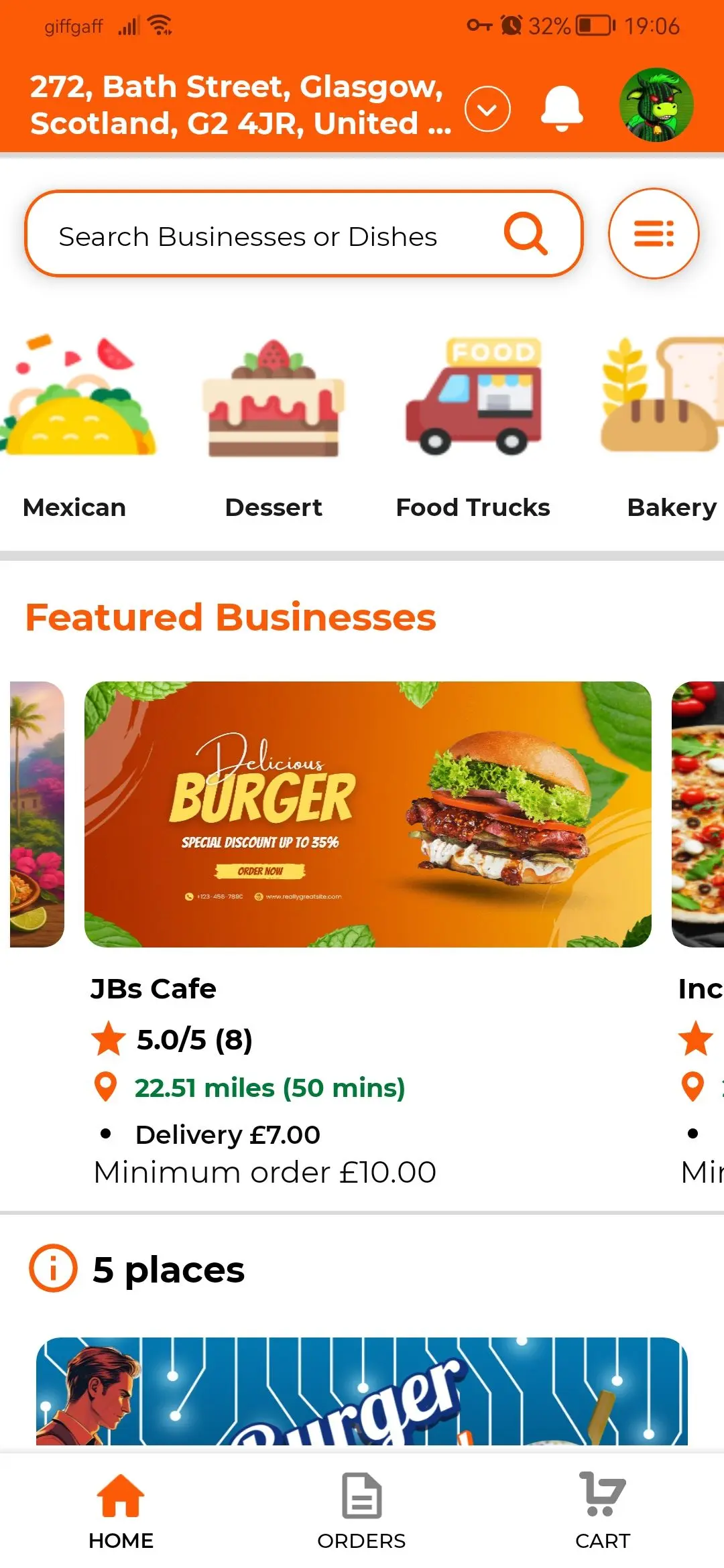 Pick from popular nearby businesses